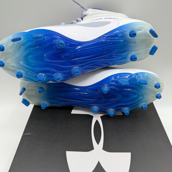 Under Armour UA Command MC Mid‎ White/Blue Football Cleats 3025639-102 9.5 - Picture 5 of 6
